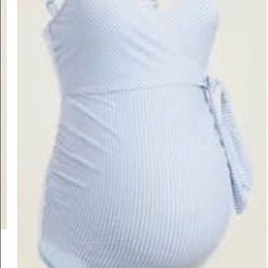 maternity and nursing seersucker swimsuit